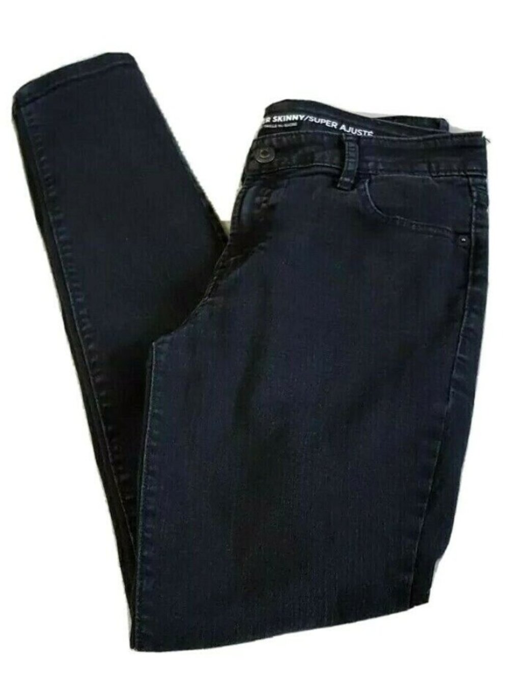 Old Navy Super Skinny Jeans Women 4 Mid Rise Faded Black Stretch Denim 28x28